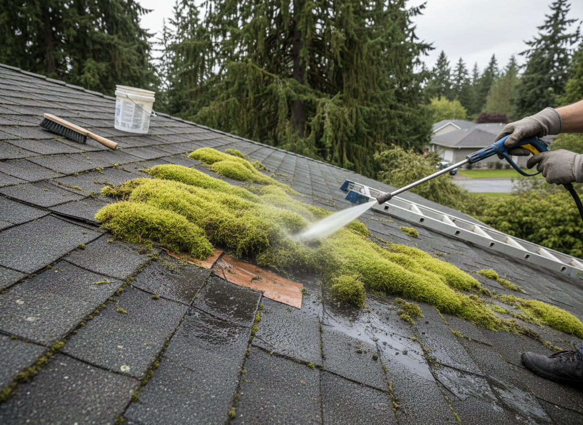 Moss on Your Roof Is Causing Leaks (Here's the Fix)